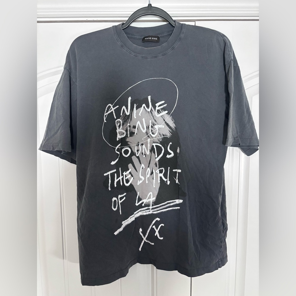 Anine Bing Kent Spirit Cotton T-Shirt in XS very oversized - Picture 2 of 7